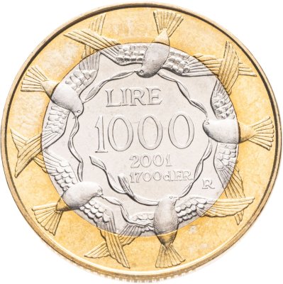 купить Сан-Марино 1000 лир (lire) 2001 "1700 лет республике"