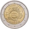 Купить Нидерланды 2 евро 2012 "10 лет евро"