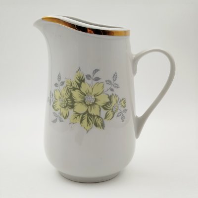 купить Кувшин с цветочным декором, фарфор, деколь, золочение, Рижский фарфорово-фаянсовый завод, СССР, 1960-1980 гг.