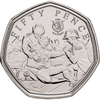 купить Джерси 50 пенсов (pence) 2022 "HMS Victory - Нельсон, пораженный мушкетной пулей"