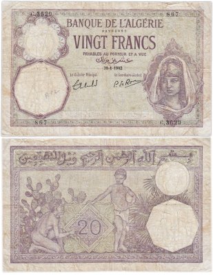 купить Алжир 50 франков 1942