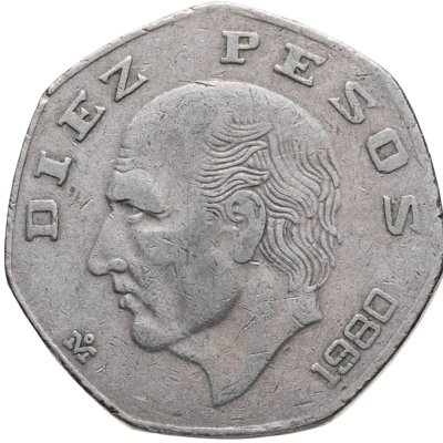 купить Мексика 10 песо (pesos) 1980