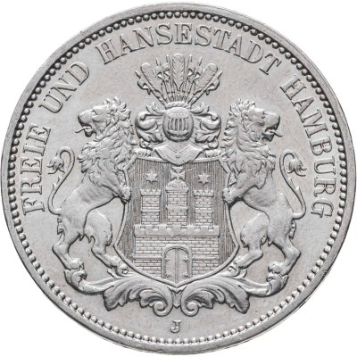 купить Германия (Империя, Гамбург) 3 марки (mark) 1912