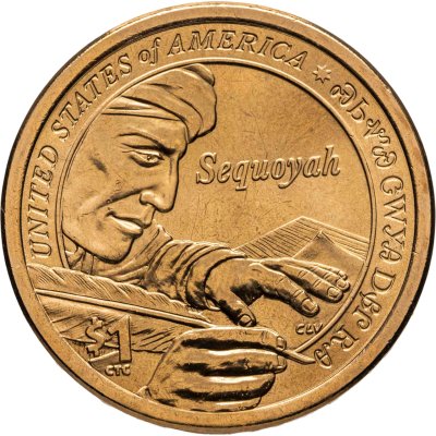 купить США 1 доллар (dollar) 2017 D "Коренные Американцы - Секвойя", Знак монетного двора D - Денвер