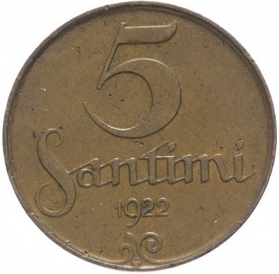 купить Латвия 5 сантимов 1922