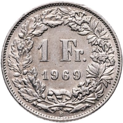 купить Швейцария 1 франк (franc) 1969