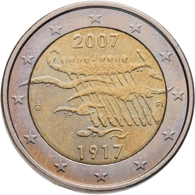 купить Финляндия 2 euro (евро) 2007 "90 лет независимости Финляндии"