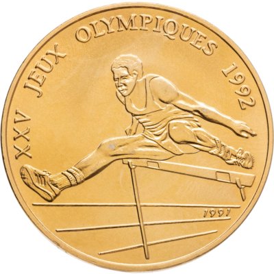 купить Конго 100 франков (francs) 1991 XXV Летние Олимпийские игры, Барселона 1992 - бег с барьерами