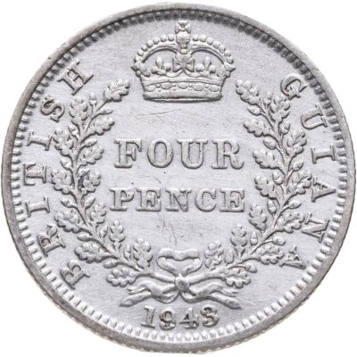 купить Британская Гвиана 4 пенса 1943