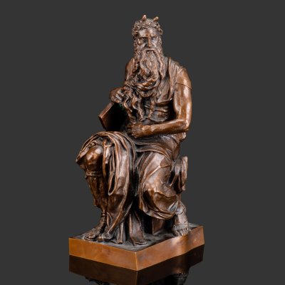 купить Скульптура "Моисей" по модели Микеланджело, скульптор А.Б. Курышов (клеймо "ПЕТЕРБУРГ"), бронза, СССР, 1989 г.