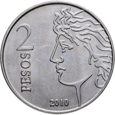 купить Аргентина 2 песо (pesos) 2010 75 лет Центральному банку Аргентины Ребристый гурт