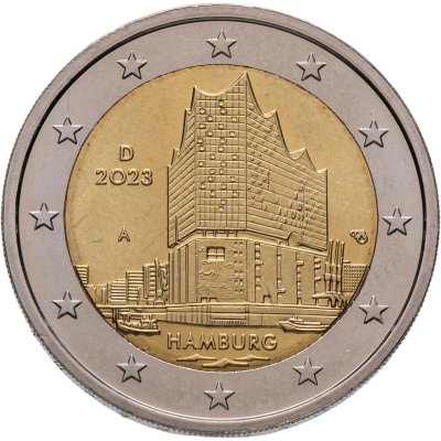 купить Германия 2 евро 2023 "Гамбург (Эльбская филармония) " A