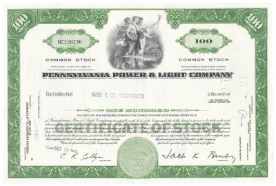 купить Акция США "Pennsylvania Power & Light Company" 1965-1969 гг.
