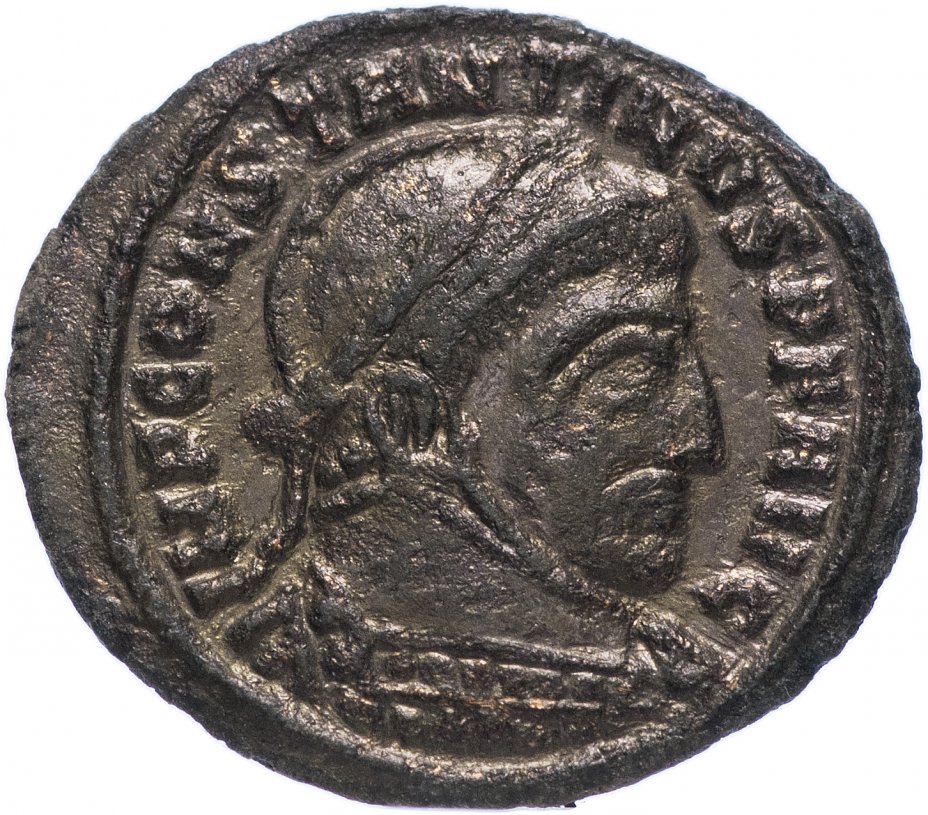 купить Римская Империя Константин I 306–337 гг фоллис (реверс: две Виктории лицом друг к другу держат щит)