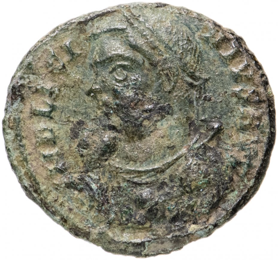 купить Римская Империя, Лициний I, 308–324 гг, фоллис (реверс: Юпитер держит Викторию на шаре, внизу орел с венком)