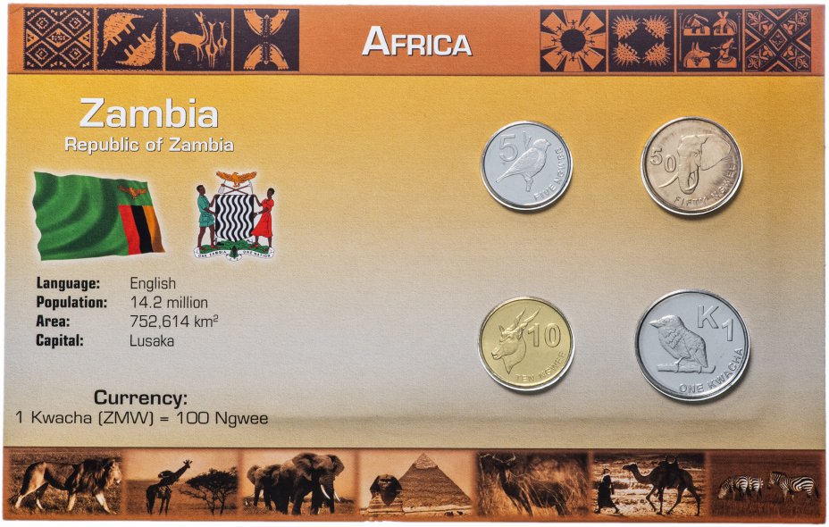 купить Замбия набор монет 2012 (4 монеты в буклете)