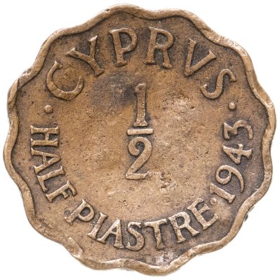 купить Кипр 1/2 пиастра (piastre) 1943