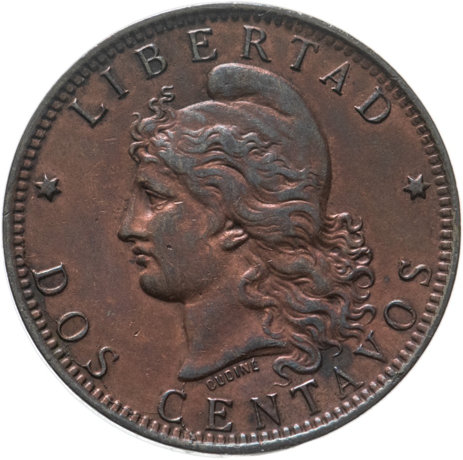 купить Аргентина 2 сентаво (centavos) 1891