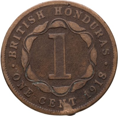 купить Британский Гондурас 1 цент (cent) 1918