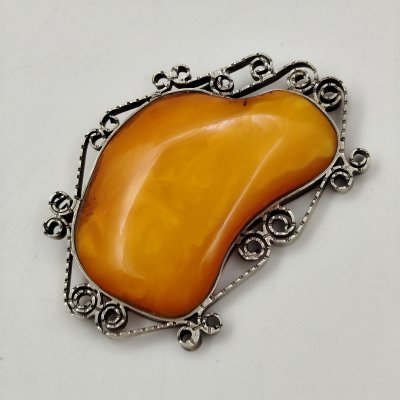 купить Брошь, металл, янтарь, СССР, 1960-1990 гг.