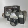 Купить Фотоаппарат "Зенит-В" с объективом "Индустар-50" в оригинальном кофре, металл, пластик, кожа, стекло, Красногорский механический завод (КМЗ), СССР, 1973 г.