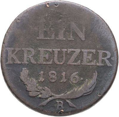 купить Австрия 1 крейцер (kreuzer) 1816, знак монетного двора "B" - Кремница