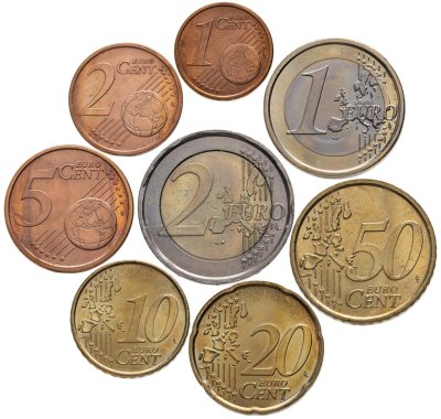 купить Италия, набор из 8 разменных монет евро 2002-2009 гг.