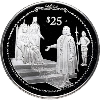 купить Британские Виргинские острова 25 долларов (dollar) 1992 "500 лет Открытию Нового Света. Колумб утверждает новые земли"