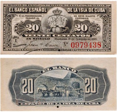 купить Куба 20 сентаво 1897 года P-53 Степлер