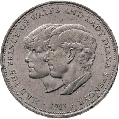 купить Великобритания 25 пенсов (1 крона) 1981 "Свадьба принца Чарльза и леди Дианы"
