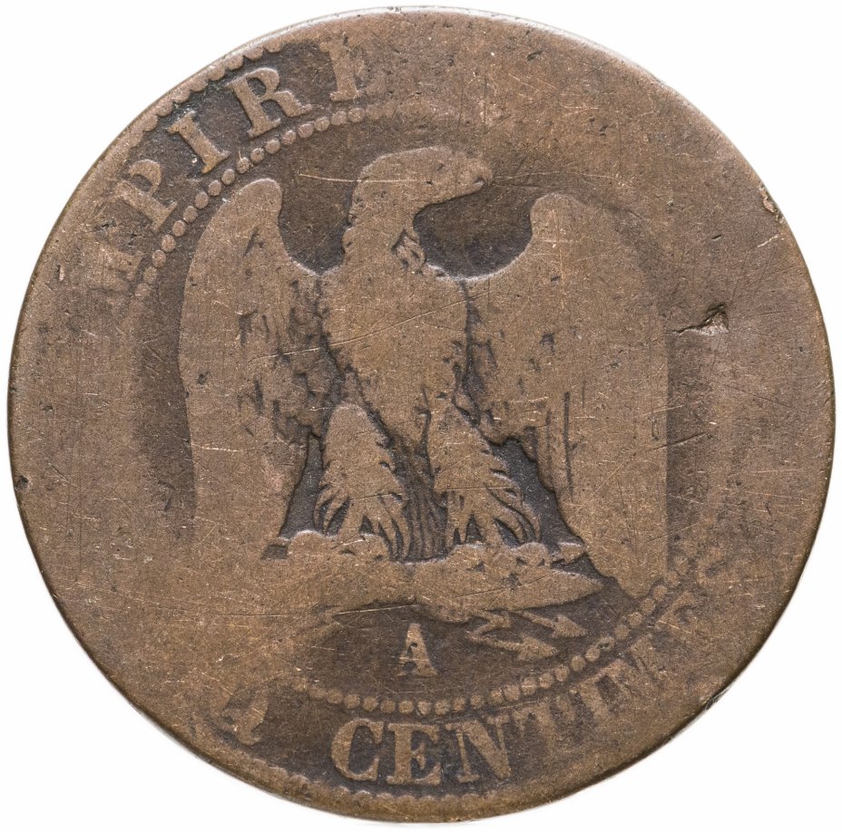 купить Франция 5 сантимов (centimes) 1854 А