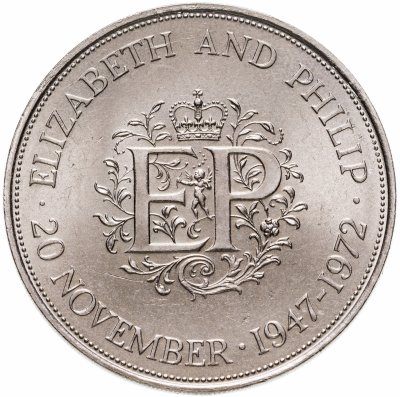 купить Великобритания 1 крона 1972 "Королевская серебряная свадьба"