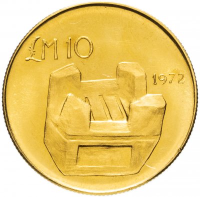 Купить Мальта 10 лир (liri) 1972   Кенуз