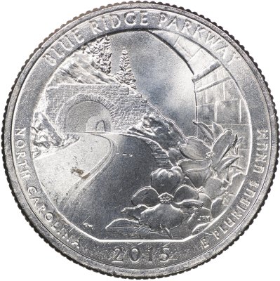 купить США 25 центов [Квотер] 2015.P [KM#599] "Автомагистраль Блу-Ридж - Blue Ridge Parkway [North Carolina]"