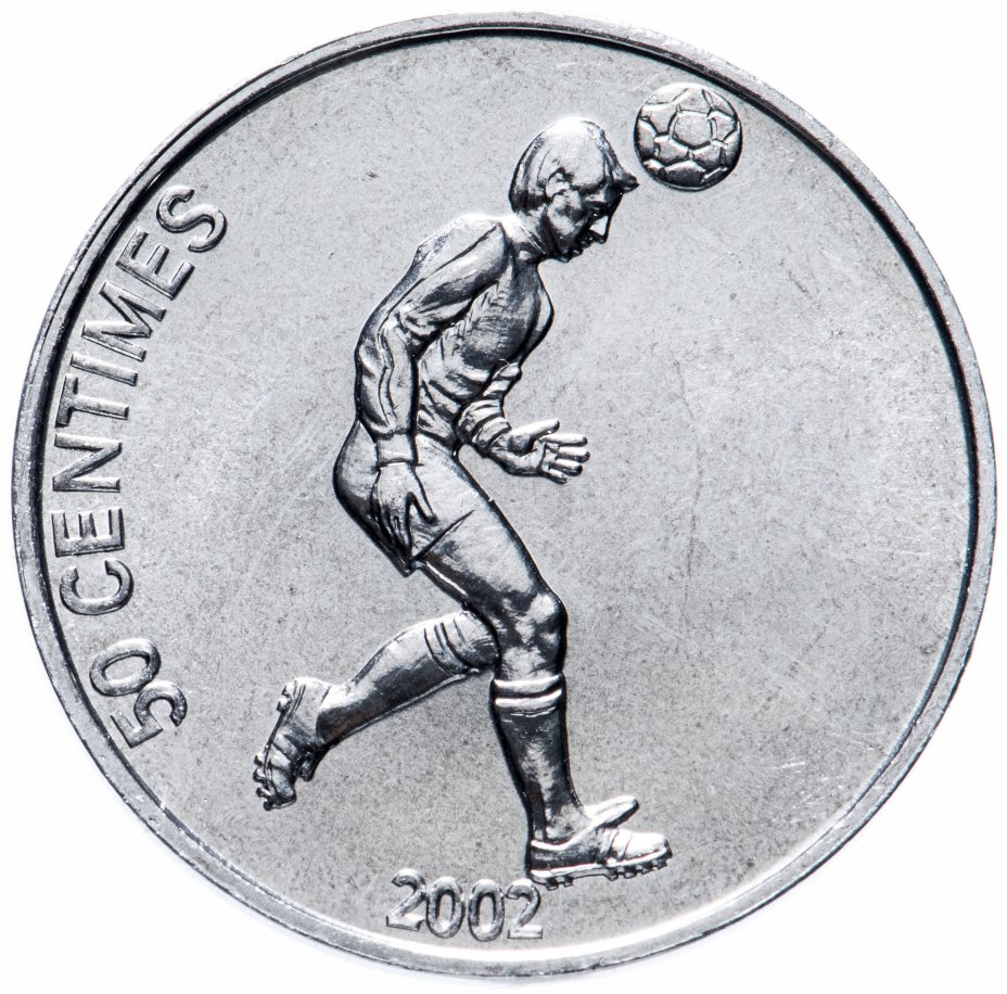 купить Конго (ДРК) 50 сантимов (centimes) 2002 "Футболист"