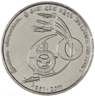 купить Шри-Ланка 2 рупии (rupee) 2011 60 лет Воздушным войскам Шри-Ланки