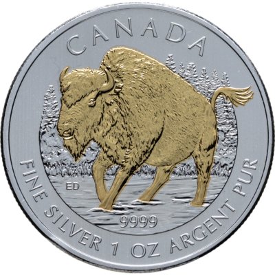 купить Канада 5 долларов 2013 "Дикая фауна Канады - бизон зубр" частная модификация подлинной монеты