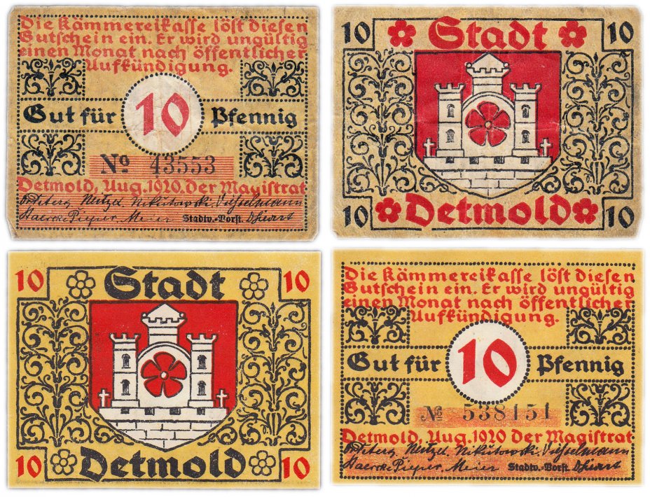 купить Германия (Липпе-Детмольд: Детмольд) 10 пфеннигов 1920 (268.2/B1)