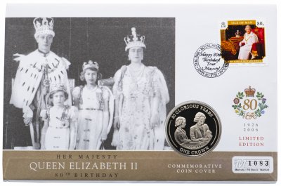купить Гибралтар 1 крона (crown) 2006 "80 лет со дня рождения Королевы Елизаветы II - обращение по радио" (в конверте)