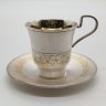 Купить Пара кофейная с орнаментальным декором, мельхиор (медь-никель), гравировка, золочение, Мстерский завод художественных изделий «Ювелир», СССР, 1979 г.