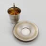 Купить Пара кофейная с орнаментальным декором, мельхиор (медь-никель), гравировка, золочение, Мстерский завод художественных изделий «Ювелир», СССР, 1979 г.