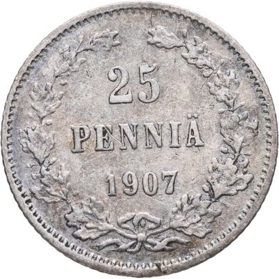 купить 25 пенни (pennia) 1907 L Российская Финляндия