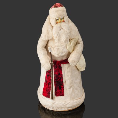 купить Игрушка под ёлку "Дед Мороз", Калининское производственное объединение художественных изделий и игрушек, вата, дерево, бумага, папье-маше, клей, х/б ткань, раскраска, СССР, 1980-1985 гг.