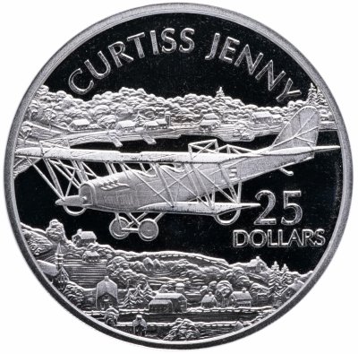 Купить Соломоновы Острова 25 долларов (dollars) 2003 "Самолёты мира: Кёртисс JN-4 Дженни (Curtiss JN-4 Jenny)"