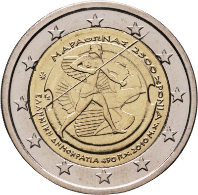 купить Греция 2 euro (евро) 2010 "2500 лет Марафонской битве"