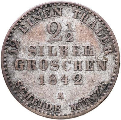купить Пруссия 2 1/2 серебряных гроша 1842