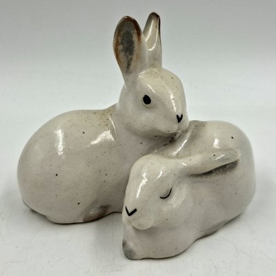 купить Статуэтка «Зайцы» (без клейма), фарфор, роспись, Артель «Прогресс», СССР, 1950-1960 гг.