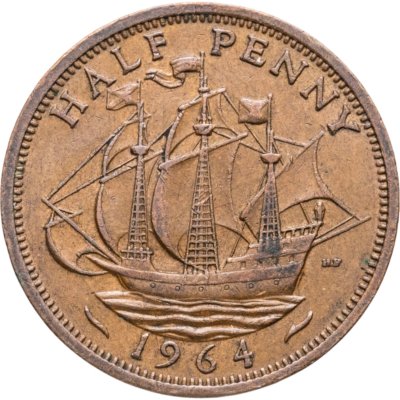 купить Великобритания 1/2 пенни (penny) 1964