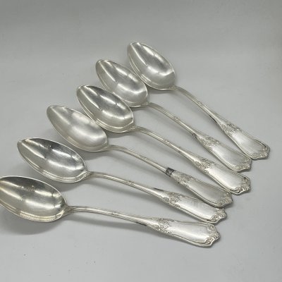 купить Ложки столовые с фигурными ручками (6 шт.), мНЦ (медь-никель-цинк), Киевский завод столовых приборов и посуды им. Дзержинского (ЗiД, ЗиД), СССР, 1960-1980 гг.