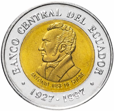 купить Эквадор 100 сукре (sucres) 1997 "70 лет Центробанку"